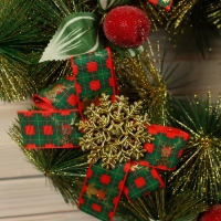Венок новогодний d-30 см "Яркая сказка" бантики снежинки Венок новогодний d-30 см "Яркая сказка" бантики снежинки