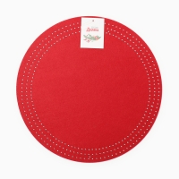 Салфетка сервировочная Доляна "Стиль", цв.красный, d 38 cm