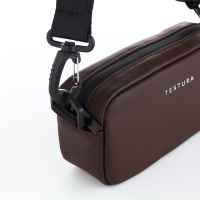Сумка женская на молнии, TEXTURA, маленький размер, длинный ремень, цвет коричневый