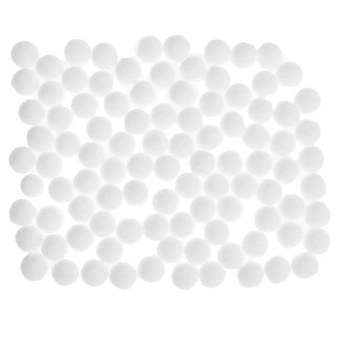 Набор текстильных деталей для декора &laquo;Бомбошки&raquo; 100 шт. набор, размер 1 шт. 1,2 см, цвет белый