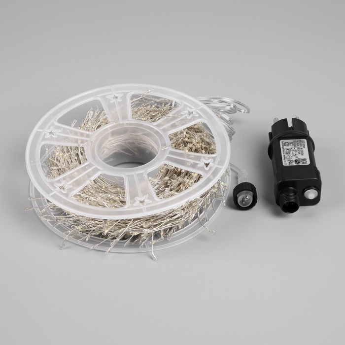 Гирлянда «Мишура» 50 м роса, IP44, серебристая нить, 1500 LED, 8 режимов, свечение мульти, 36 В Гирлянда «Мишура» 50 м роса, IP44, серебристая нить, 1500 LED, 8 режимов, свечение мульти, 36 В