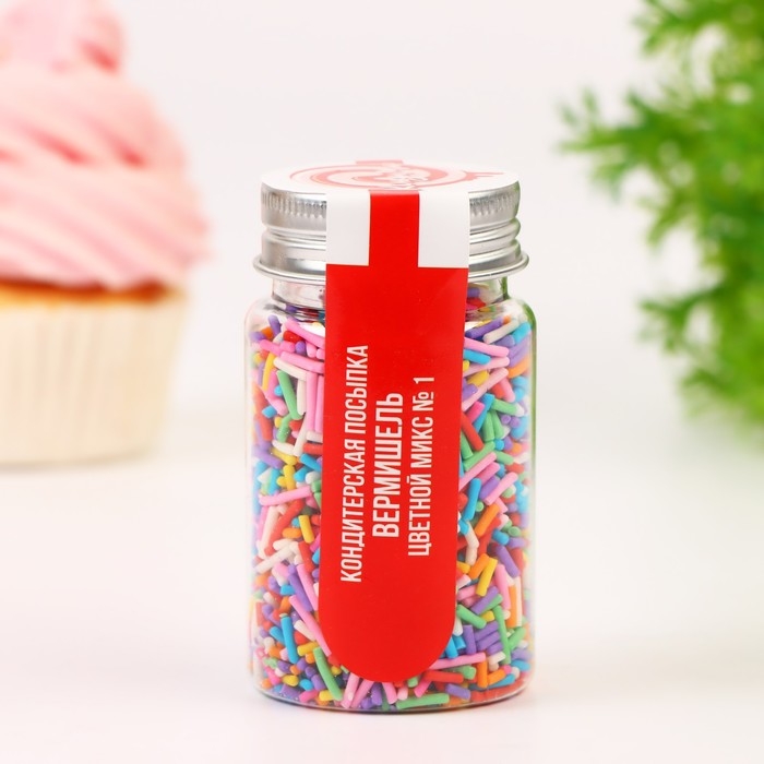 Кондитерская посыпка Кондитерская посыпка "Вермишель" цветной микс № 1, 50 г