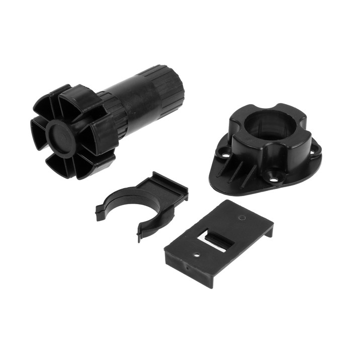 Опора пластиковая ТУНДРА, регулируемая d=26, H=80-120 мм, с клипсой и , черная, набор 4 шт