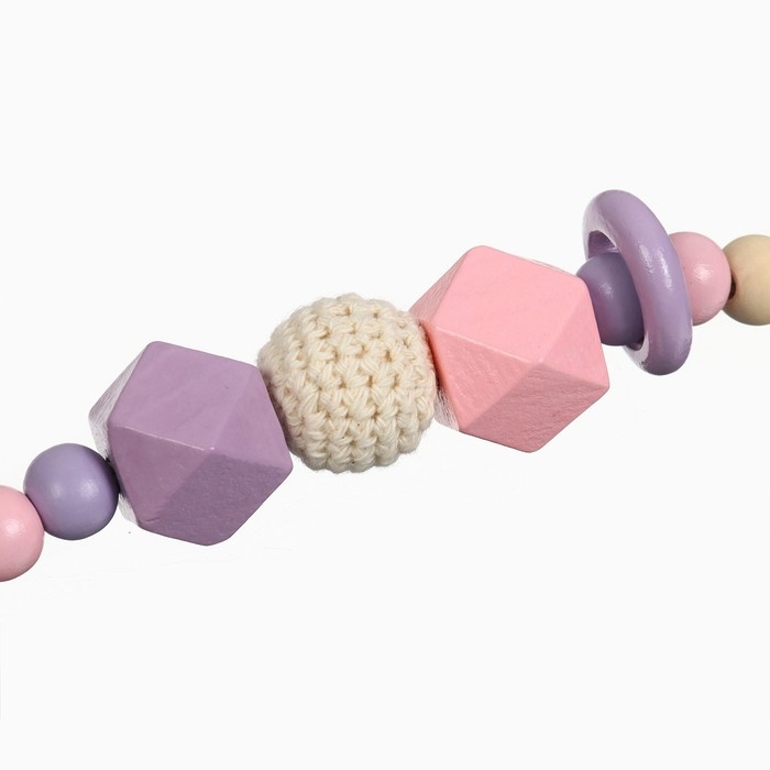 Держатель для соски - пустышки &laquo;Колечко&raquo;, деревянный, цвет розовый