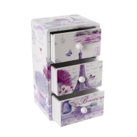 Шкатулка дерево комод "Эйфелева башня и лаванда" 19,5х11х8 см Шкатулка дерево комод "Эйфелева башня и лаванда" 19,5х11х8 см