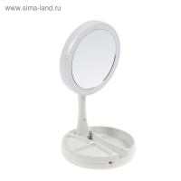 Зеркало Luazon KZ-09, подсветка, настольное, 30 × 16 × 16 см, увеличение х 10, USB, белое Зеркало Luazon KZ-09, подсветка, настольное, 30 × 16 × 16 см, увеличение х 10, USB, белое