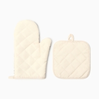 Кух.набор 2 пр. Доляна "Цветы" прих.17*17см, варежка-прихв. 26*16см,100%хл