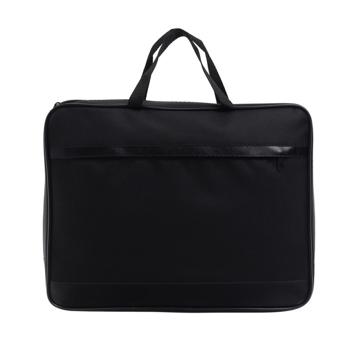 Папка с ручками текстильная А4, 370 х 290 х 50 мм, Calligrata, 1С15 Папка с ручками текстильная А4, 370 х 290 х 50 мм, Calligrata, 1С15 "Кингисепп", внешний/внутренний карман, чёрная