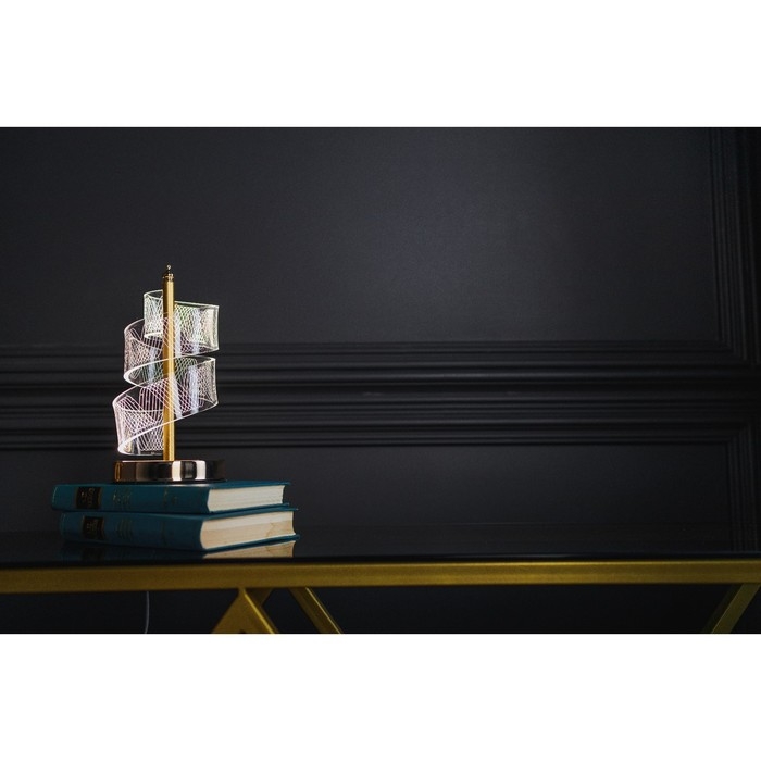 Настольная лампа "Спираль" LED 5Вт золото 11х11х25 см RISALUX