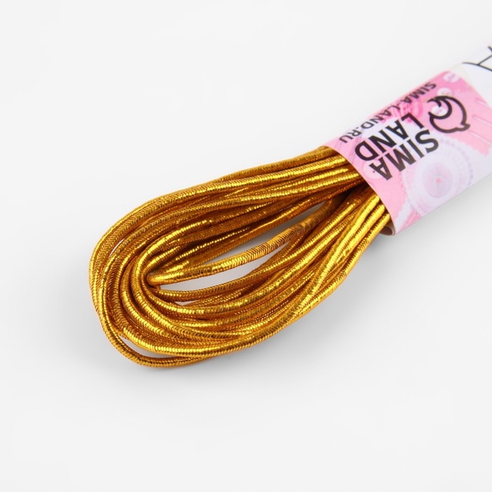 Резинки шляпные, 1 мм, 7 м, 4 шт, цвет золотой/серебряный