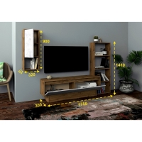 Гостиная "Сенатор-1", 1750 х 300 х 1410, дуб вотан / цемент