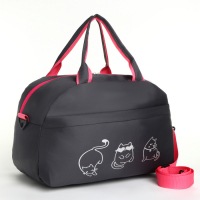 Сумка спортивная женская на молнии, наружный карман, длинный ремень, средний размер, цвет серый