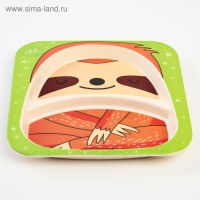 Набор бамбуковой посуды &laquo;Ленивец&raquo;, 5 предметов: тарелка, миска, стакан, вилка, ложка