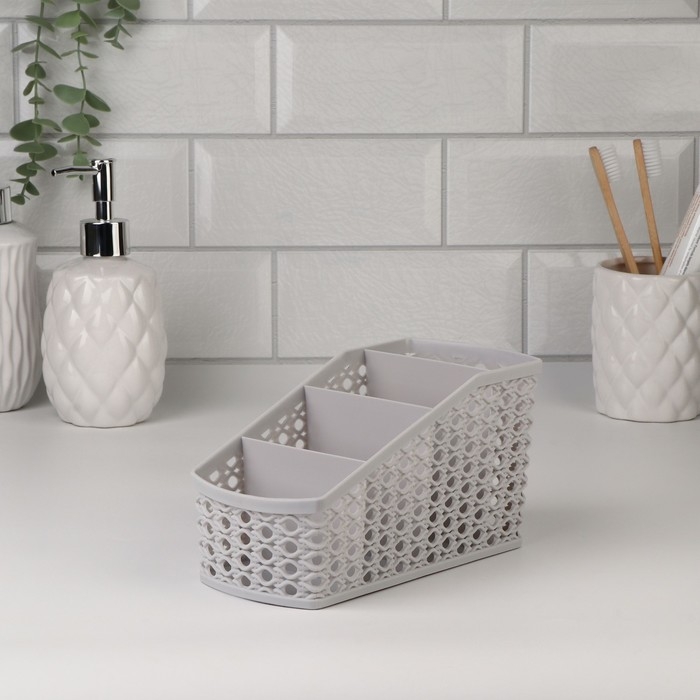 Органайзер для хранения, 4 ячейки, 19 &times; 10,5 &times; 8 см, цвет МИКС