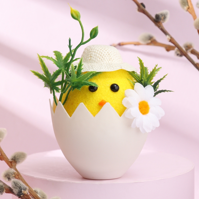 Декор пасхальный &laquo;Цыпленок в шляпке&raquo; 10 &times; 10 &times; 14,5 см