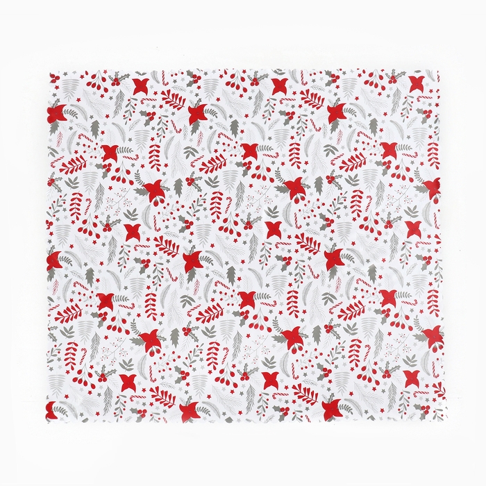 Скатерть Доляна "Новогодние цветы" 145х110 см, 100% п/э