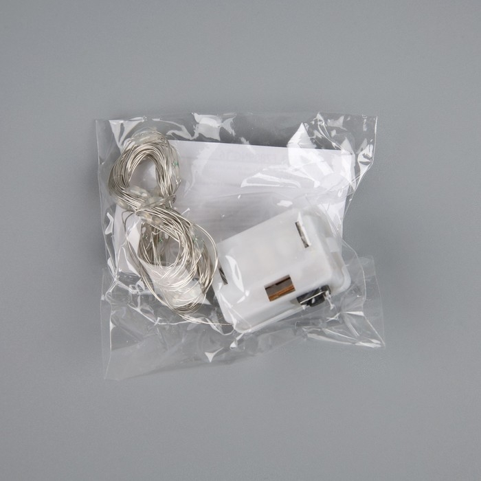 Гирлянда «Нить» 2 м роса. IP20, нить серебристая, 20 LED, 4.6 В, AG13x3 (в комплекте), 3 режима, свечение синее Гирлянда «Нить» 2 м роса. IP20, нить серебристая, 20 LED, 4.6 В, AG13x3 (в комплекте), 3 режима, свечение синее