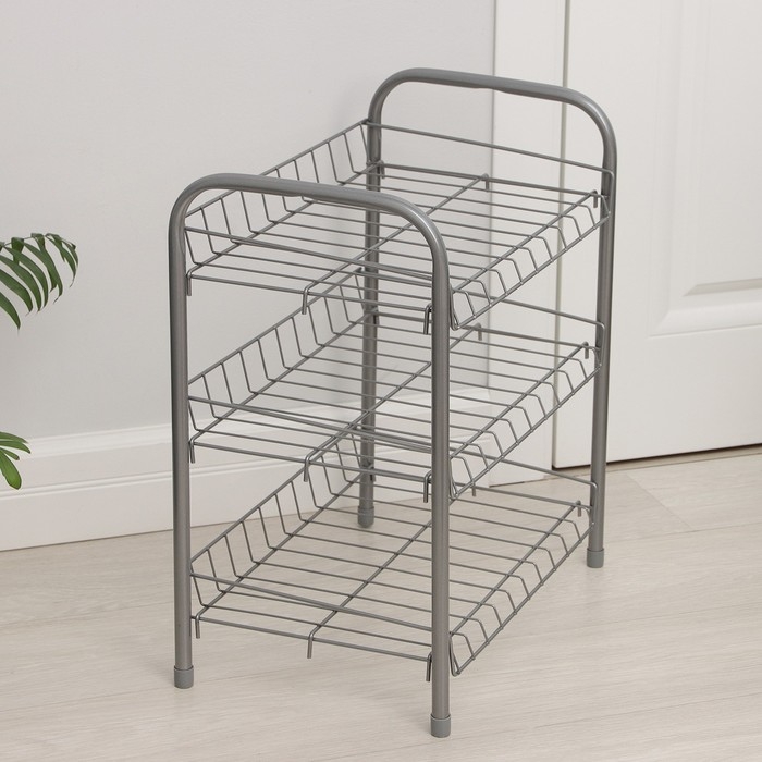 Этажерка для обуви, 46&times;28&times;52 см, цвет серый