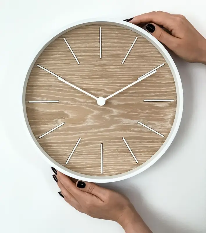 Часы настенные Bees, беленый дуб