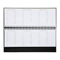 Планинг датированный 2024 года, 294 х 142 мм, 64 листа, на гребне, Attomex.Lancaster, твёрдая обложка балакрон, блок 70 г/м2, чёрный