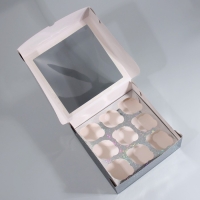 Коробка для капкейков, кондитерская упаковка с окном, 9 ячеек &laquo;Звёздочки&raquo;, 25 х 25 х 10 см