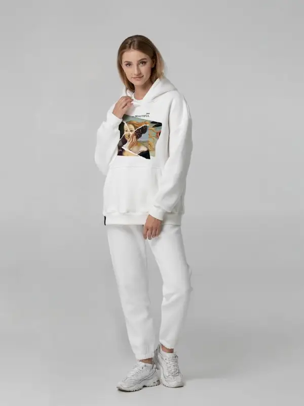 Худи You Are Beautiful, молочно-белое, размер XL/XXL Худи You Are Beautiful, молочно-белое, размер XL/XXL