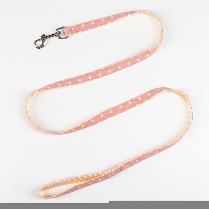 Комплект амуниции с мягкой шлейкой "Горох", S, поводок 120 х 1,5 см, ОШ 26-40 см, ОГ 28-42 см, роз