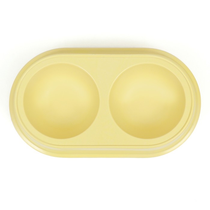 Миска бамбуковая двойная, 23,5 х 13 х 5 см, желтая Миска бамбуковая двойная, 23,5 х 13 х 5 см, желтая