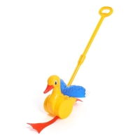 Каталка с ручкой «Утёнок Кряк», со звуковым устройством, МИКС Каталка с ручкой «Утёнок Кряк», со звуковым устройством, МИКС