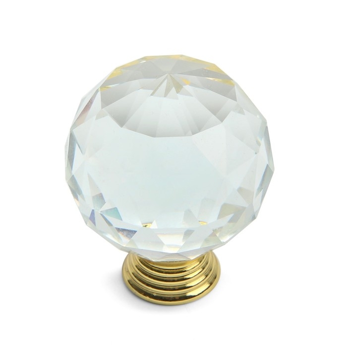 Ручка кнопка Cappio "Алмаз", стеклянная, d=40 мм