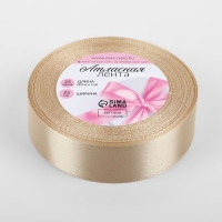 Лента атласная, 25 мм &times; 23 &plusmn; 1 м, цвет светло-бежевый №173