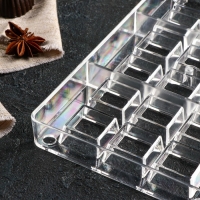 Форма для конфет и шоколада &laquo;Кубики&raquo;, 20&times;12&times;2,5 см, 18 ячеек 2,5&times;1 см, цвет прозрачный