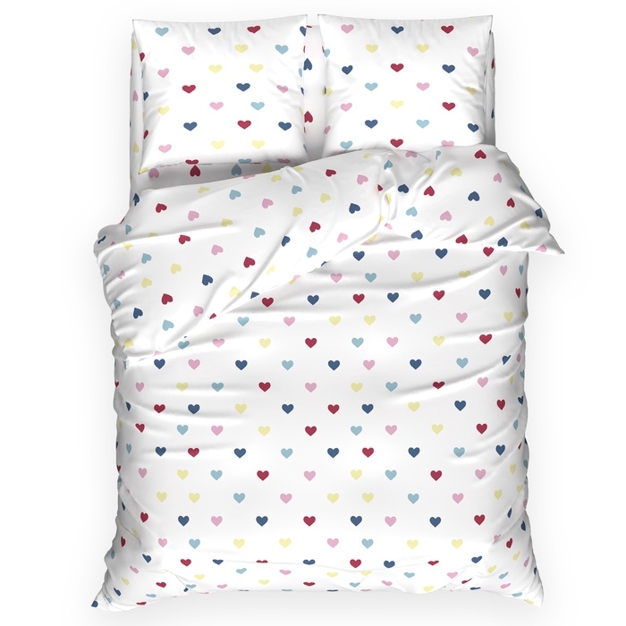 Постельное бельё Постельное бельё "Этель" 2 сп Сolored Hearts 175*215 см, 200*220 см, 70*70 см -2 шт, поплин 125 г/м2, хл 100%