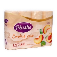 Туалетная бумага Plushe Honey Nectarine «Персик» , 3 слоя, 12 рулонов Туалетная бумага Plushe Honey Nectarine «Персик» , 3 слоя, 12 рулонов