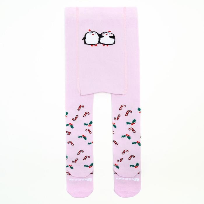 Новый год.Колготки Крошка Я "Карамельки", розовый, рост 62-68 см