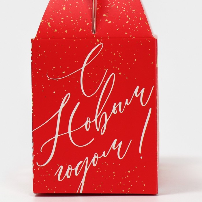 Коробочка для кексов &laquo;Красная С НГ&raquo;, 16 х 10 х 8 см, Новый год