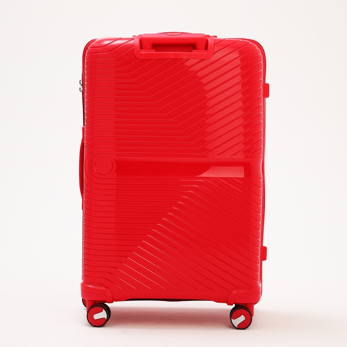 Чемодан большой 100 л (L), отдел на молнии, кодовый замок, 4 колеса, цвет красный