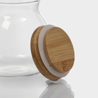 Банка стеклянная для хранения сыпучих продуктов BellaTenero &laquo;Бамбук&raquo;, 500 мл, 9,5&times;10 см, с бамбуковой крышкой