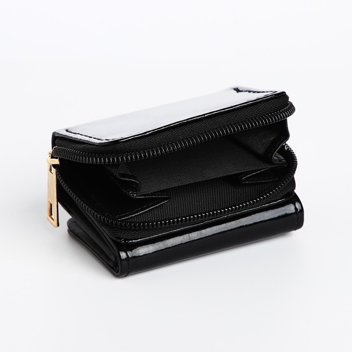 Кошелёк женский на кнопке, цвет чёрный Кошелёк женский на кнопке, цвет чёрный