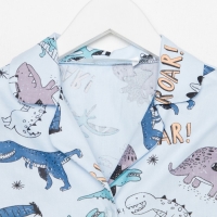 Пижама детская из фланели (рубашка, брюки) KAFTAN "Дино", размер 122-128, голубой Пижама детская из фланели (рубашка, брюки) KAFTAN "Дино", размер 122-128, голубой