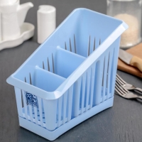 Подставка для столовых приборов Plastic Centre &laquo;Лилия&raquo;, 3 секции, поддон, цвет МИКС