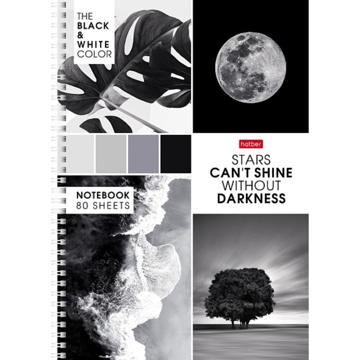 Тетрадь A4, 80 листов в клетку на гребне Тетрадь A4, 80 листов в клетку на гребне "Калейдоскоп Моментов", обложка мелованный картон, блок 65 г/м2, 4В МИКС