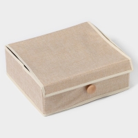 Органайзер для хранения белья LaDо́m &laquo;Франческа&raquo;, 9 ячеек, с крышкой, 35&times;30&times;12 см, цвет бежевый