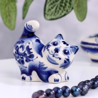 Сувенир &laquo;Кот Васька&raquo;, 7 см, гжель