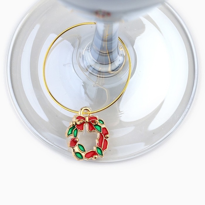 Подвески на ножки бокала новогодние «Счастливого нового года» на Новый год, 3 шт,, диам, 3 см Подвески на ножки бокала новогодние «Счастливого нового года» на Новый год, 3 шт,, диам, 3 см