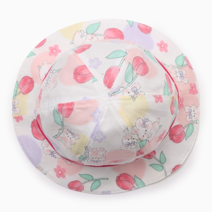 Панама детская "Тюльпаны" MINAKU, цв,розовый , р-р 50