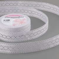 Лента декоративная, репсовая «Ажурные цветы», 25 мм × 9,1 ± 0,5 м, цвет белый Лента декоративная, репсовая «Ажурные цветы», 25 мм × 9,1 ± 0,5 м, цвет белый