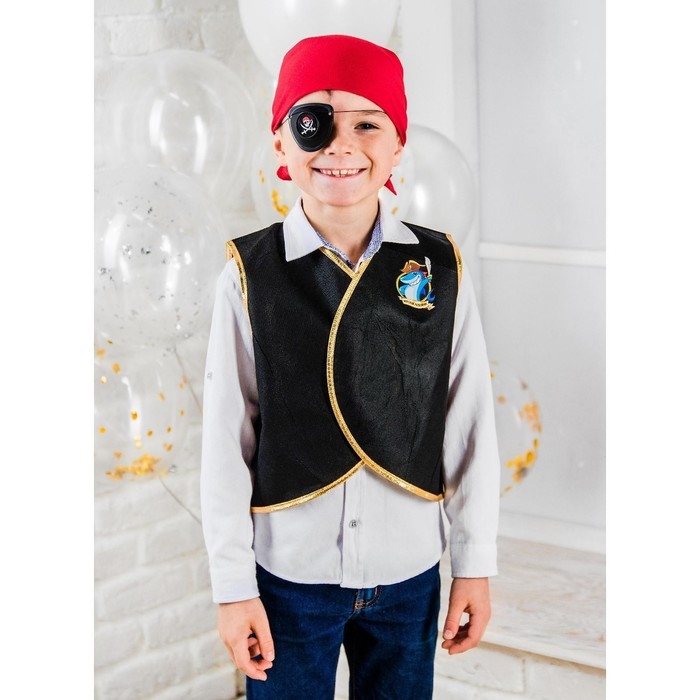 Карнавальный костюм &laquo;Морской разбойник&raquo;, жилетка, наглазник, термонаклейка, бандана