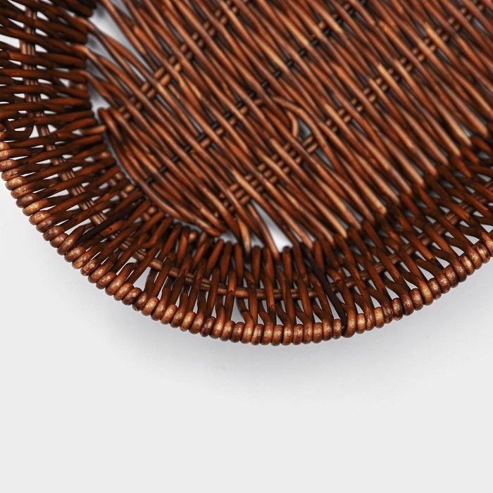 Корзинка для подачи Доляна «Огайо» 28×21×7,5 см, овальная, цвет коричневый Корзинка для подачи Доляна «Огайо» 28×21×7,5 см, овальная, цвет коричневый