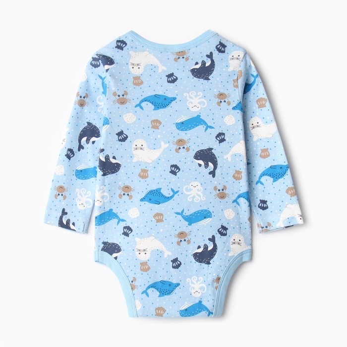 Боди детский, цвет голубой/животные, рост 68 см Боди детский, цвет голубой/животные, рост 68 см